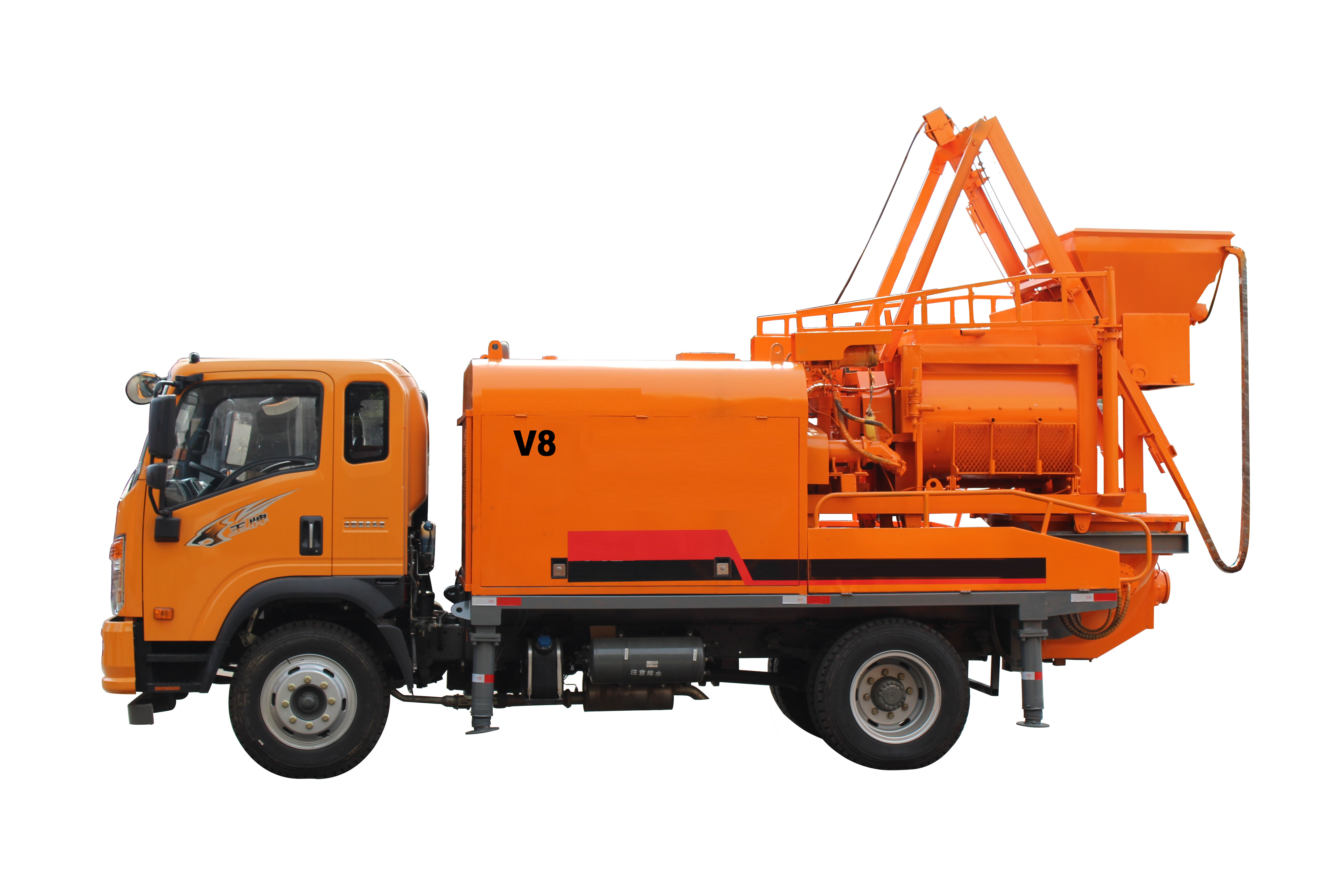 V8 Truck mounted shaft forced Concrete Mixer Pump