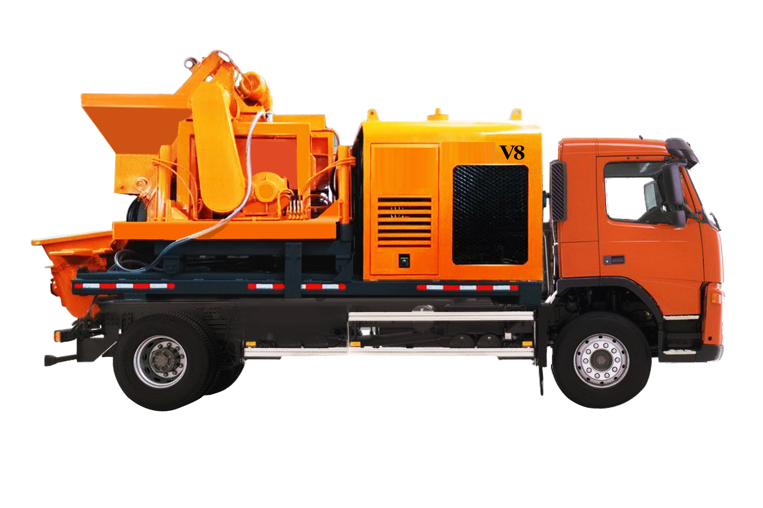V8 Truck mounted diesel concrete mixer pump 